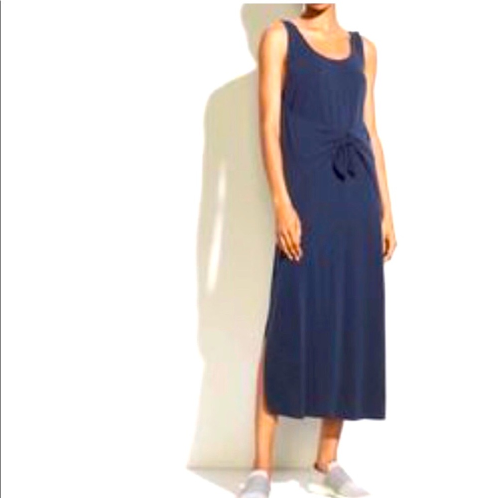 Vince Navy Blue Sleeveless Midi Dress